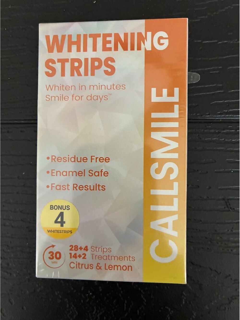 CALLSMILE Citrus Lemon Teeth Whitening Strip 32 Strips 16 Treatments Enamel Safe